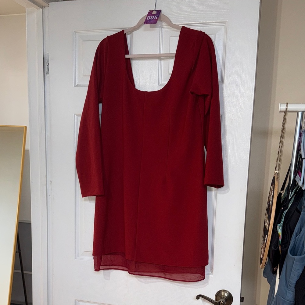 5 Abercrombie & Fitch Deep Red Long Sleeve Dress